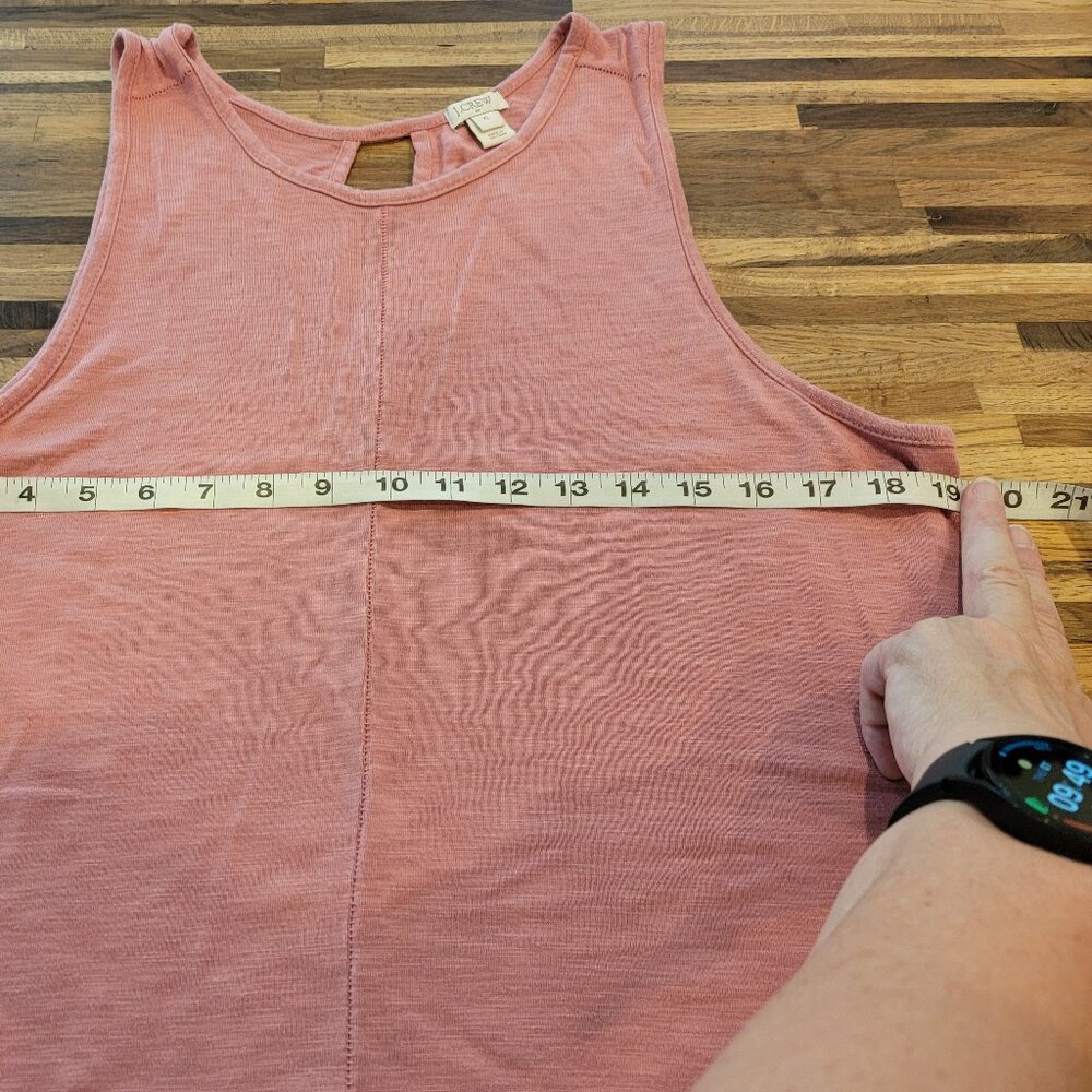 J. Crew Drapey  Dusty Begonia Pink With Silky Hem Tank Top - Picture 8 of 11